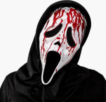 „Scream Ghostface“ kaukė suaugusiems – realistiška siaubo kaukė su krauju, bauginanti Helovino vaiduoklio kaukė, puikiai tinkanti cosplay’ui, kostiumams, karnavalui, kaukių baliui ir siaubo teminėms vakarėliams