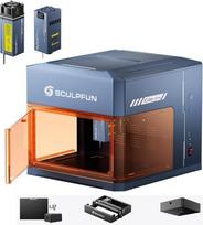 „SCULPFUN iCube Ultra Dual“ 12 W lazerinis graviravimo aparatas, „Air Assist“, „RA Mini“ lazerinis rotacinis cilindras, „ICAM iCube Ultra“ kamera