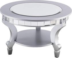 „SEI Furniture“ „Lindsay Glam“ apvalus veidrodinis kavos staliukas, sidabrinis