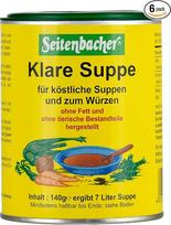 „Seitenbacher“ skaidri sriuba, daržovių sultinys, „The Allrounder“, be riebalų, veganiška, be glitimo, be laktozės, 6 vnt. pakuotė (6 x 140 g)