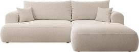 „Selsey Abriamo“ kampinė sofa-lova su daiktų laikymo vieta, miego funkcija, lengvai prižiūrima, poliuretano putos, L formos, kairioji pusė, OVO, kreminė, buklė, „Abriamo“