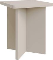 „Selsey Square“ kašmyro kavos staliukas – mažas 42 cm medinis kavos staliukas su geometrine pagrindo konstrukcija, elegantiškas minimalizmas „Japandi“ stiliumi, skirtas svetainei, šiuolaikinis dizainas