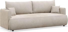 „Selsey“ 3-vietė sofa-lova su miego funkcija ir daiktų dėže, 226 cm – kreminės spalvos velūro audinys – moderni sofa-lova, skirta mažai svetainei ir svečių kambariui