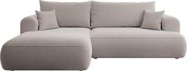 „Selsey“ kampinė sofa-lova su daiktų laikymo vieta, miego funkcija, lengvai prižiūrima, su poliuretano putomis, L formos, kairioji pusė, buklė, tamsiai smėlio spalvos, OVO