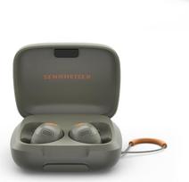 „Sennheiser Momentum Sport“ „Bluetooth“ ausinės, širdies ritmo ir kūno temperatūros stebėjimo funkcija, sportinis garso režimas, pritaikoma aktyvi triukšmo slopinimo funkcija (ANC), patikimas tvirtinimas, atsparumas prakaitui pagal IP55 standartą ir 24 va