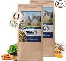 „Sensitive Donkey’s Choice“ asilams, mulams ir mulėms, 2 x 14 kg, be grūdų ir be melasos, mažai kaloringi grūdai su žolelėmis ir dideliu žaliųjų skaidulų kiekiu, mineralinis pašaras lengvai šeriamiems arkliniams
