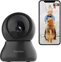 „Septekon 2K FHD“ WiFi kamera, vidaus stebėjimo kamera – 360° pasukama ir pakreipiama apsaugos kamera – belaidė kūdikių stebėjimo kamera, gyvūnų stebėjimo kamera – duomenų saugojimas debesyje – naktinio matymo vaizdo stebėjimo kamera, suderinama su „Alexa