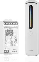 „SEZO C04W“ RGBW LED valdiklio rinkinys, „Wi-Fi“ LED valdiklis ir „RC09RF“ vienos zonos 2,4 GHz belaidis nuotolinio valdymo pultas, grupinis valdymas, keli spalvų režimai, skirtas 5050 FCOB RGBW LED juostelėms, 12–24 V nuolatinė srovė