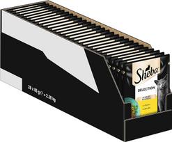 „SHEBA“ porcijų maišelių rinkinys su padažu ir vištiena, 28 x 85 g