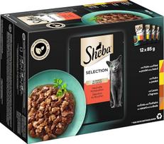 „Sheba Selection“ su padažu – kačių maistas su padažu suaugusiems katėms – kačių maistas dėžutėje arba maišelyje – įvairių rūšių
