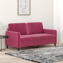 „ShGaxin“ 359446 dvivietė sofa, vyno raudonos spalvos, 140 cm, aksominė poilsio sofa, sofos ir kušetės, poilsio sofa, sofa svetainei