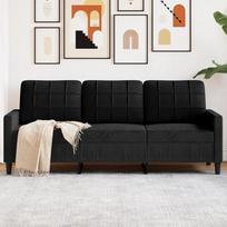 „ShGaxin“ 4007639 trijų vietų sofa, juoda, 180 cm, aksominė, poilsio sofa, sofos ir kušetės, poilsio sofa, sofa svetainei
