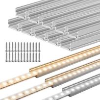 „Shine Decor“ 1 metro / 3,3 pėdos ilgio aliuminio bėgelio montavimo laikiklis, skirtas 10 mm pločio ir 4,5 mm aukščio LED girliandoms, 10 vnt. pakuotė
