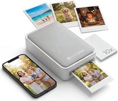 „Silvergear®“ nuotraukų spausdintuvas išmaniesiems telefonams – mini spausdintuvas su „Bluetooth“ ir programėle „iOS“ bei „Android“, 300 dpi, momentinis nuotraukų spausdintuvas, 4Pass dažų sublimacijos technologija, skirtas vestuvėms ir dienoraščių rašymu