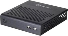 „Silverstone Tek PT13B“ aliuminio dangtis / plieninis korpusas, plonas „Thin Mini-ITX“ medijos centras / HTPC korpusas – juodos spalvos