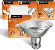 „SINCELIGHT PAR30s“ LED lemputė su E27 lizdu, su 38° optiniu atšvaitu, 10 W, ryškios spalvos (RA > 92), šilta balta 2700 K, 850 liumenų, atitinka 85 W halogeninę lempą (4 vnt. pakuotė)