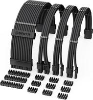 „SIRLYR“ maitinimo bloko laidų prailginimo rinkinys 16 AWG – 24 kontaktų ATX, 8 kontaktų EPS, 2 vnt. 8 kontaktų PCIe (paauksuoti), dvigubi laidų šukos, iš anksto sulenkti ir apvilkti izoliacijos apvalkalu | Kompiuterio laidų prailginimo rinkinys, maitinim