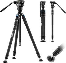 „SIRUI SVS60“ anglies pluošto vaizdo trikojis su „S3“ sklandžiosios veikimo galvute, 19–174 cm, modulinis monopodas