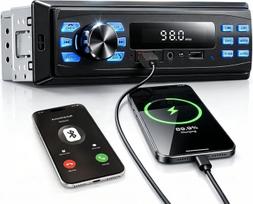 „SIXTOP“ 1DIN automobilių radijas su „Bluetooth“ laisvų rankų įranga | 1DIN radijas su FM radiju ir laikrodžio rodmenimis, MP3 grotuvas, palaikantis AUX įvestį, USB atkūrimą ir įkrovimą
