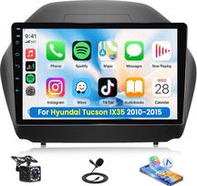 „SIXTOP“ 10,1 colio IPS ekrano automobilių radijas, skirtas „Hyundai Tucson IX35“ (2010–2015 m.) modeliams, su belaidžiu „CarPlay“ ir „Android Auto“, ekranu, „Mirror Link“, „Bluetooth“, FM radiju, ekvalaizeriu, šviečiančiais užrašais, SWC, atbulinės eigos