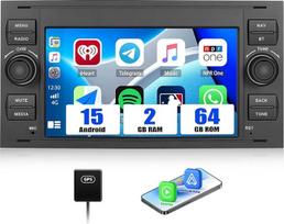 „SIXWIN 2+64G“ „Android 15“ automobilių radijas, skirtas „Ford Fiesta“, „C/S-MAX“ ir „Transit“ modeliams su „Galaxy Connect“, palaikantis „CarPlay“, „Android“ ir „MirrorLink“, 7 colių HD jutiklinis ekranas su navigacija, „Wi-Fi“, „Bluetooth“ ir RDS FM rad