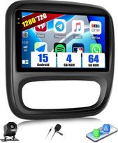 „SIXWIN“ 4+64G „Android 15“ automobilių radijas, skirtas „Renault Trafic 3“ (2014–2021 m.) ir „Opel Vivaro B“ (2014–2018 m.) modeliams, su „CarPlay“, „Android Auto“ ir „Mirror Link“ funkcijomis, 9 colių HD jutiklinis ekranas su „Wi-Fi“, „GPS“, „Bluetooth