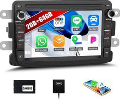 „SIXWIN“ „Android 15“ automobilių radijas su 7 colių jutikliniu ekranu, skirtas „Dacia“/„Duster“/„Sandero“/„Dokker“/„Logan“/„Lodgy“/„Captur“ modeliams – 2+64GB, belaidis „CarPlay“/„Android Auto“, „Wi-Fi“, GPS, „Bluetooth“, FM/RDS, USB-C