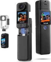 „SJCAM C300“ kišeninė vlogų kamera, veiksmo kamera 4K, 7 valandų baterijos veikimo trukmė, 6 ašių stabilizavimas, dviejų jutiklinių ekranų kamera, atspari vandeniui iki 30 metrų gylio, skirta vlogams ir tiesioginėms transliacijoms „YouTube“