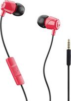 „Skullcandy Jib“ ausinės su triukšmo izoliacija, mikrofonu ir nuotolinio valdymo pultu, leidžiančiu kalbėtis be rankų, lengvos, su stereogarsu ir sustiprintais boso dažniais, su laidiniu 3,5 mm jungtimi, raudonos/juodos spalvos