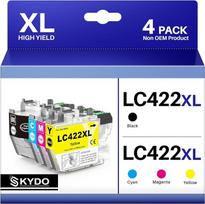 „Skydo LC422XL“ kasetės, suderinamos su „LC-422VAL“ rašalo kasetėmis. Ekonominis rinkinys, skirtas „Brother LC-422XL“ ir „LC-422XLVAL“ spausdintuvams, taip pat „Brother MFC-J5340DW“, „MFC-J5345DW“ ir „MFC“-J5740DW, MFC-J6540DW, MFC-J6940DW, MFC-J5340DWE (