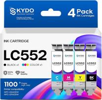 „Skydo LC552“ LC 552 spausdintuvo kasetės, suderinamos su „Brother LC552“ LC 552, skirtos „Brother MFC-J3660DW“ ir „MFC-J3960DW“ spausdintuvams (juoda, ciano, magenta, geltona, 4 vnt. rinkinys)