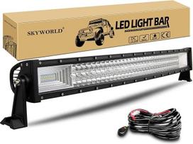 „SKYWORLD“ išlenkta LED šviesos juosta su 12 V laidų komplektu, 32 coliai (80 cm)
