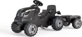 „Smoby“ – traktorius „Farmer XL“ (juodas) su priekaba – vaikams skirtas pedalinis traktorius – reguliuojama sėdynė – vairas su signaliniu rageliu – atidaromas variklio dangtis