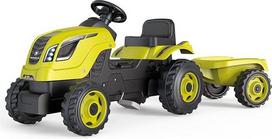 „Smoby“ – traktorius „Farmer XL“ (žalias) su priekaba – vaikams skirtas pedalinis traktorius – reguliuojama sėdynė – vairas su signaliniu rageliu – atidaromas variklio dangtis