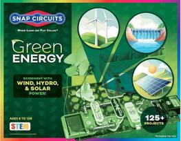 „Snap Circuits Green Energy“ SCG-225 | Daugiau nei 125 STEM projektai | Spalvotas projektų vadovas | 45 detalės | Mokomasis žaislas vaikams nuo 8 metų