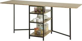 „SoBuy“ sulankstomas valgomojo stalas 180 x 77 x 60 cm | FWT62-N sulankstomas stalas su 3 lentynomis iš MDF ir metalo, skirtas 2–4 žmonėms, natūralios spalvos