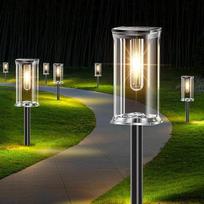 „SOLARBABY“ saulės energija maitinami lauko sodo žibintai – 12 vnt. rinkinys su šiltos baltos spalvos šviesa, IP65 atsparumo vandeniui saulės energija maitinami sodo žibintai, įjungiami ir išjungiami automatiškai, dekoratyvinis sodo apšvietimas takams, te