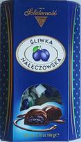 „Solidarnosc“ – šokolado glazūroje mirkytos slyvos, „Sliwka Naleczowska“, grynasis svoris 190 g
