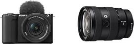 „Sony Alpha ZV-E10 II“ veidrodinė APS-C vaizdo kamera su 16–50 mm f/3,5–5,6 objektyvu (4K60p vaizdo įrašymas, 4:2:2 10 bitų įrašymas, 26 MP, skaitmeninis stabilizavimas, automatinis akių fokusavimas realiuoju laiku) + 1655G