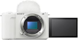 „Sony Alpha ZVE10 II“ – „APS-C“ formato beveidrodis fotoaparatas su keičiamais objektyvais, skirtas turinio kūrėjams – baltas – tik korpusas