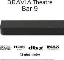 „Sony BRAVIA Theatre Bar 9“ „Dolby Atmos“ garso juosta, DTS:X, 13 garsiakalbių, „Wi-Fi“, „Bluetooth“, 360° erdvinio garso atvaizdavimas, aukštos raiškos garso atkūrimas, juoda, HT-A9000