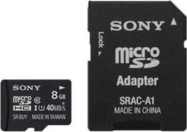„Sony“ 8GB, 10 klasės „Micro SDHC R40“ atminties kortelė (SR8UYA/TQMN) (SENASIS MODELIS)