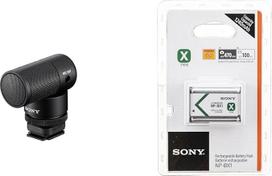 „Sony“ ECM-G1 kryptinis mikrofonas (su baterija ir belaidžio ryšio funkcija), juodos spalvos, ir NP-BX1 ličio jonų baterija (X tipo, 3,6 V, 1240 mAh), skirta „Cyber-Shot“ fotoaparatams