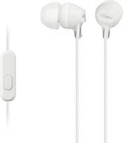 „Sony“ MDR-EX15APWZ(CE7) ausinės su mikrofonu ir valdymo mygtukais, skirtais išmaniesiems telefonams – baltos spalvos