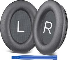 „SOPROM“ atsarginės ausų pagalvėlės, skirtos „Bose QuietComfort 45“ (QC45) / „QuietComfort SE“ (QC SE) ausinėms, pagamintos iš minkštesnės baltymų odos ir triukšmą izoliuojančios putos – „Eclipse Grey“ spalvos