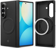 „Spigen Air Skin Aramid MagFit“ dėklas, skirtas „Samsung Galaxy Z Fold 8 Ultra“ | Juodas, „MagSafe“ dėklas, vyrio apsauga, pusiau automatinė slankiojimo technologija, „Aramid 600D“