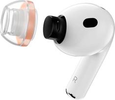 „SpinFit AuraFine“ skirti „AirPods Pro 3“ – patentuoti silikoniniai ausų įdėklai ir adapteriai su „Aura-Rib“ dvigubo tankio šerdimi, užtikrinančia dinaminį stabilumą ir didesnį komfortą (viena pora) (ausų įdėklai įdėti) (M