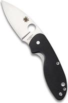 „Spyderco“, kišeninis peilis, „Efficient G10 Plain“, ašmenys: 7,6 cm, „Drop Point“, G10, juodos spalvos, sulankstomas peilis, kišeninis spaustukas, satininis paviršius