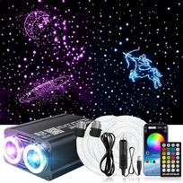 „Starlight“ lubų apdailos rinkinys automobiliui: LED salono apšvietimas, imituojantis žvaigždėtą dangų [energetinė klasė G] – 1100 detalių, 0,03 colio x 13,12 pėdų, skirtas automobiliui su RGBW programėle ir nuotolinio valdymo pultu, tinka automobiliui ir