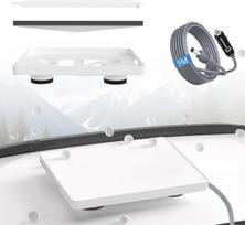 „Starlink Mini“ laikiklis su apsauginiu dėklu ir 5 m automobilių įkrovikliu, „Starlink Mini“ laikiklis automobiliui, uždaras korpusas, magnetinis laikiklis automobiliui, atsparus krušai ir UV spinduliams, su aušinimo angomis, skirtas lengviesiems automobi